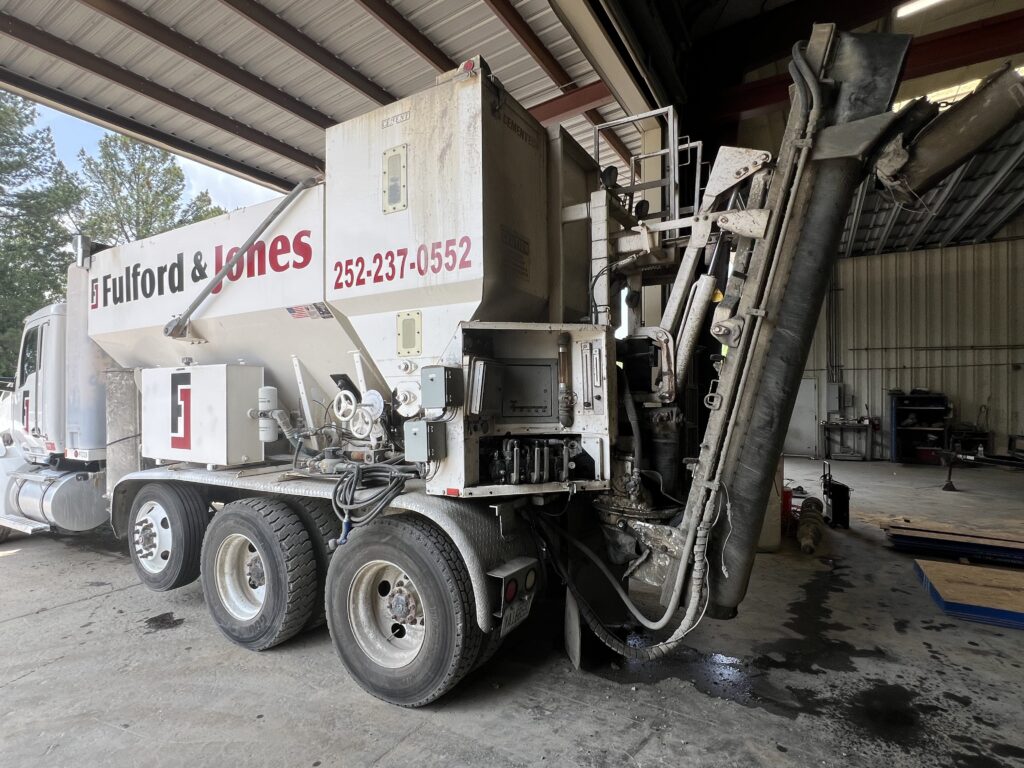 rear view of Cemen Tech M60 volumetric concrete mixer